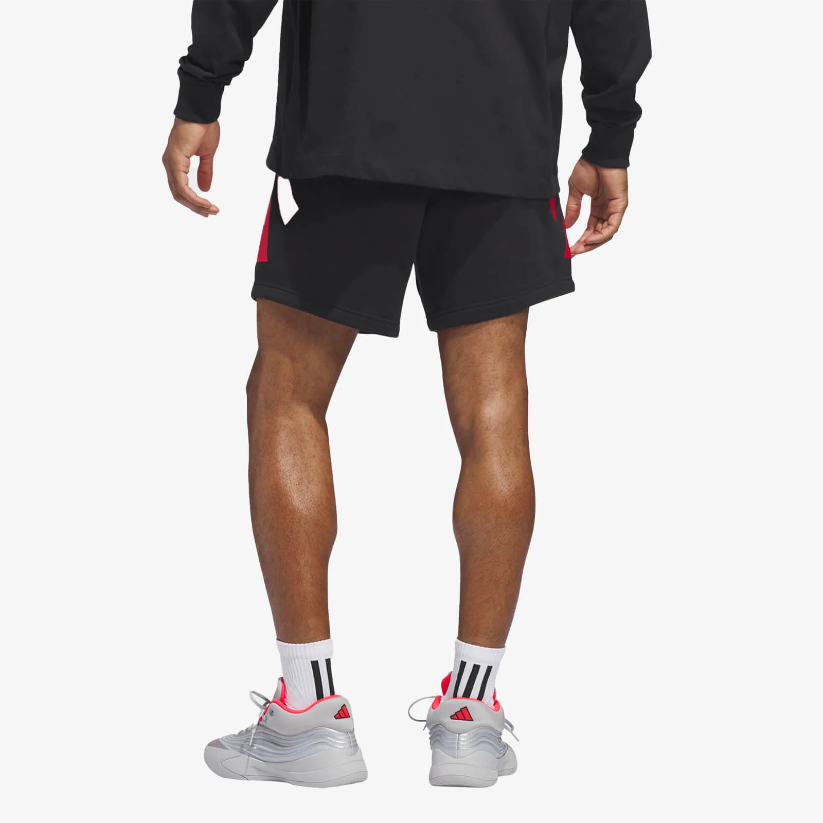 3 Stripe Fleece Short - Black - Image 2