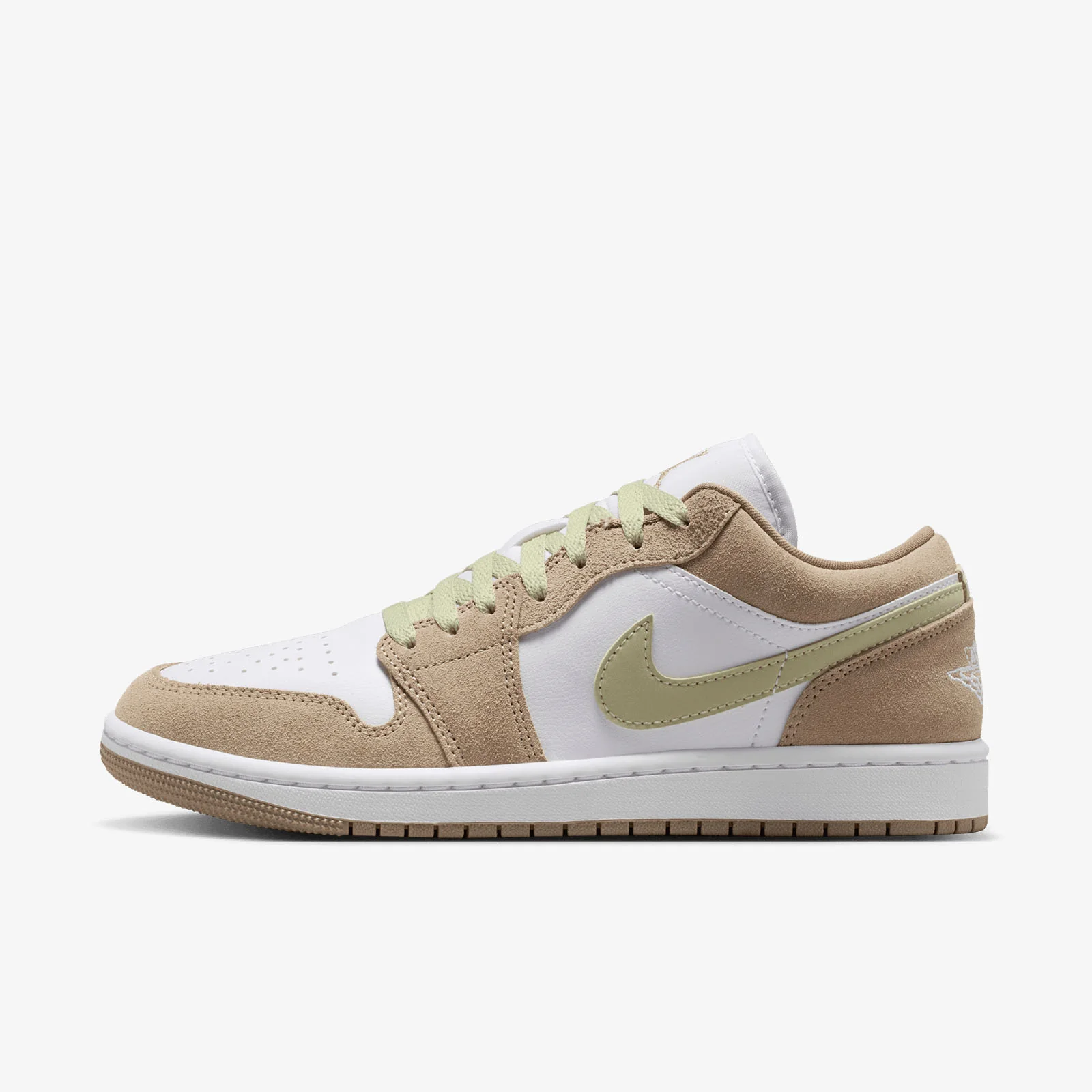 Women's Air Jordan 1 Low - Khaki/White-Olive Aura-Sail
