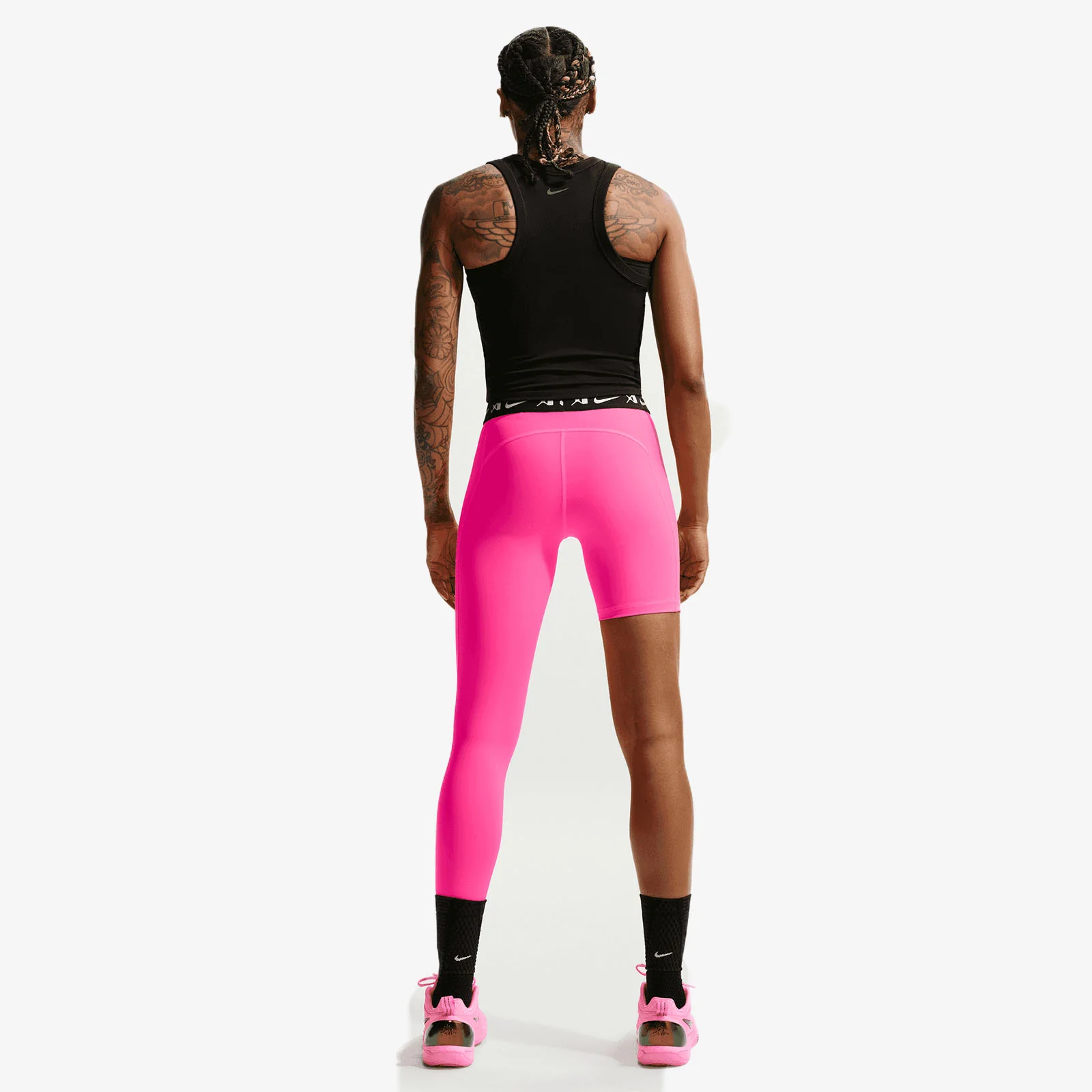A'ja Wilson A'symmetric Mid-Rise Single-Leg Women's Leggings - Hyper Pink - Image 2