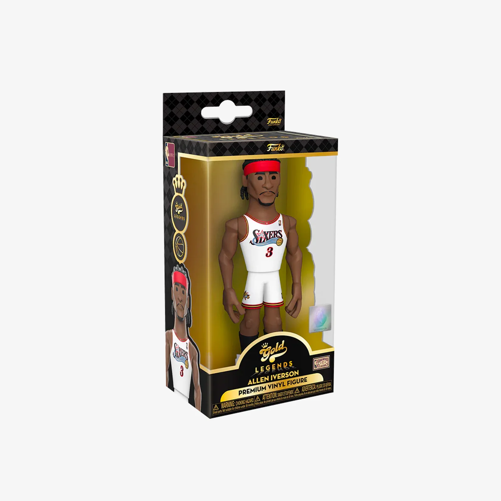 Allen Iverson Philadelphia 76ers NBA Legends 5" Vinyl Gold - Image 2