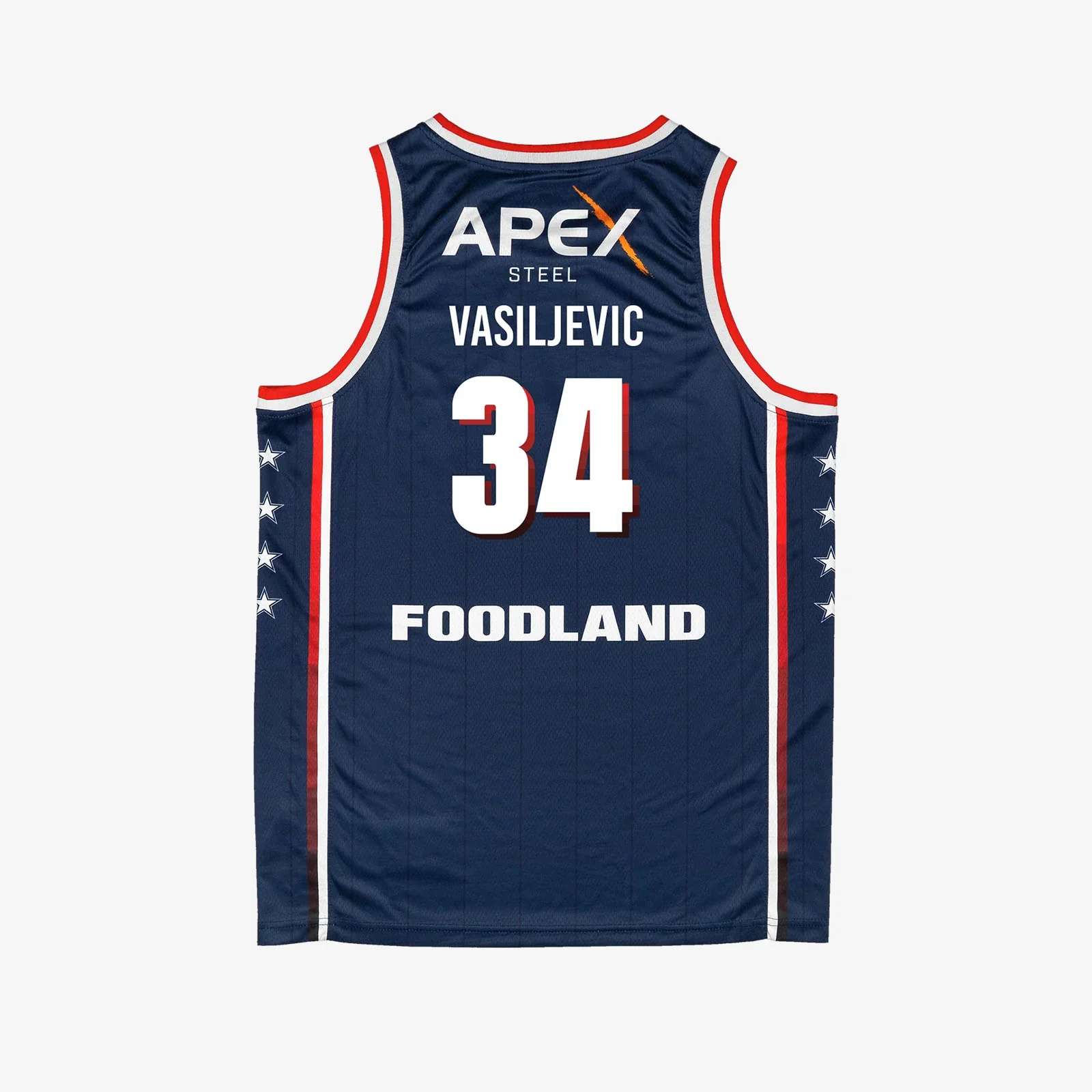 DJ Vasiljevic Adelaide 36ers 2025 NBL Primary Jersey - Navy - Image 2