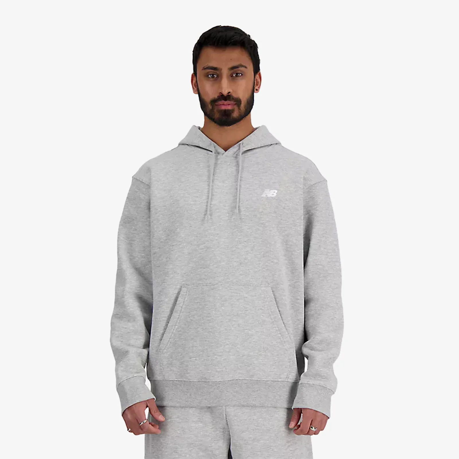 Essentials Logo Fleece Pullover Hoodie - Athletic Grey
