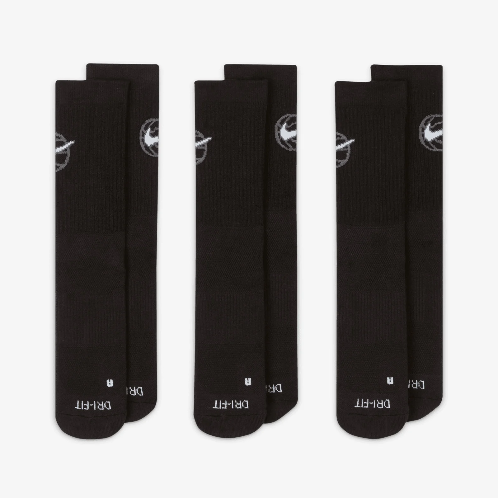 Everyday Crew Dri-FIT Socks (3 Pair) - Black/White - Image 3