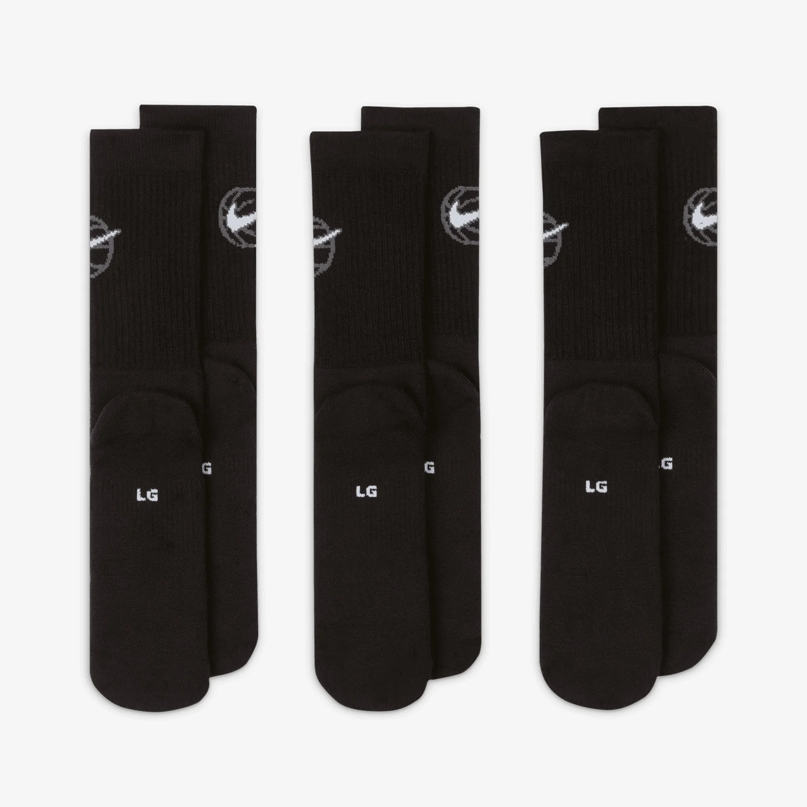 Everyday Crew Dri-FIT Socks (3 Pair) - Black/White - Image 4