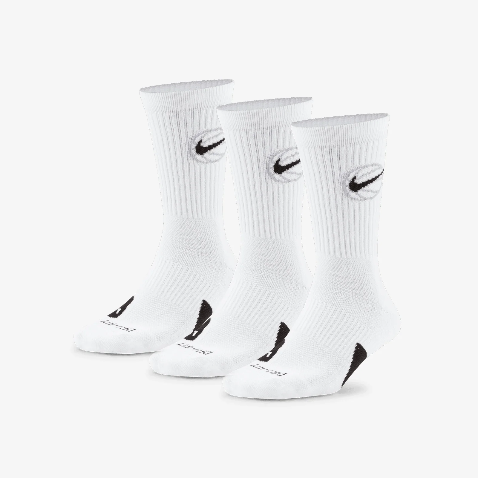 Everyday Crew Dri-FIT Socks (3 Pair) - White/Black