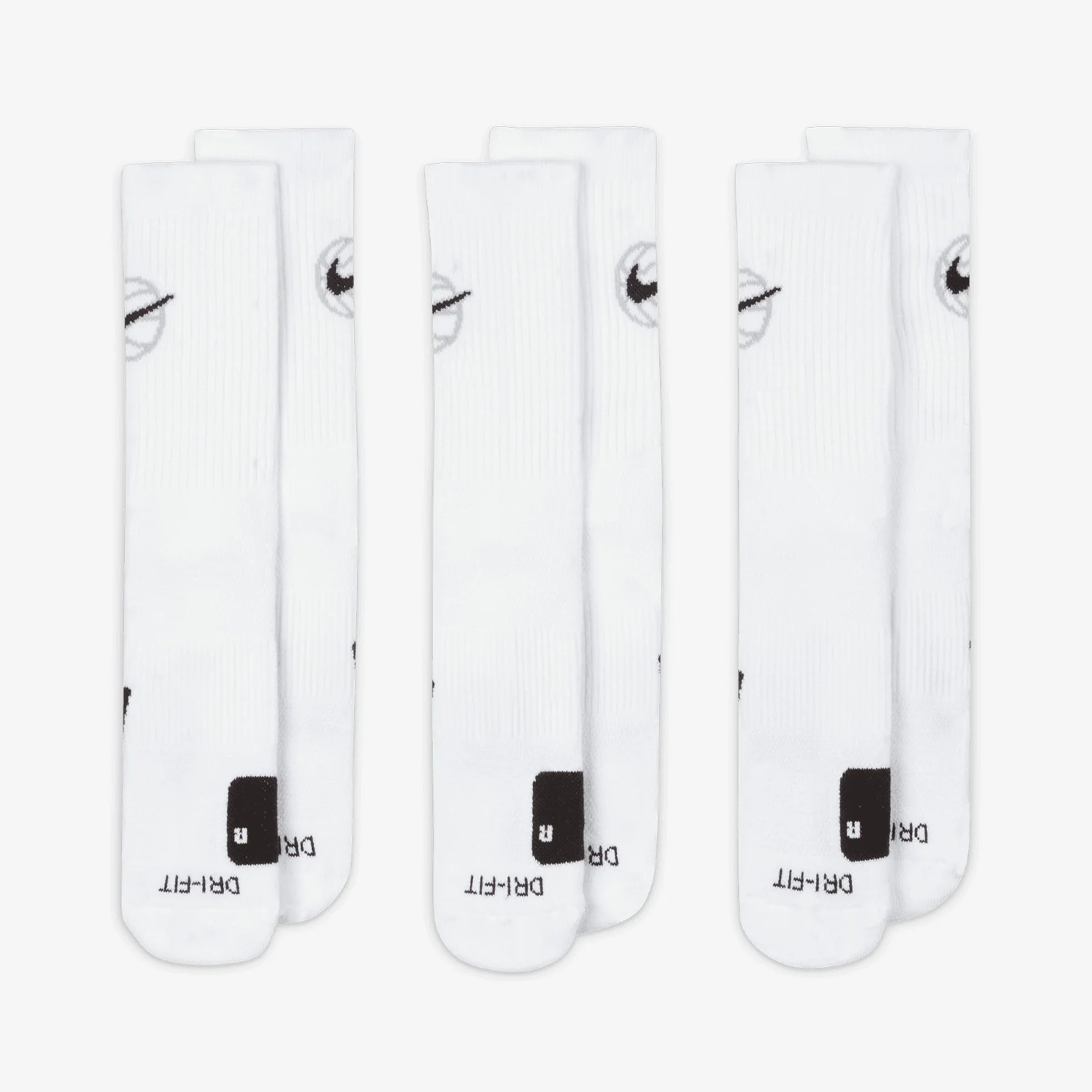Everyday Crew Dri-FIT Socks (3 Pair) - White/Black - Image 3