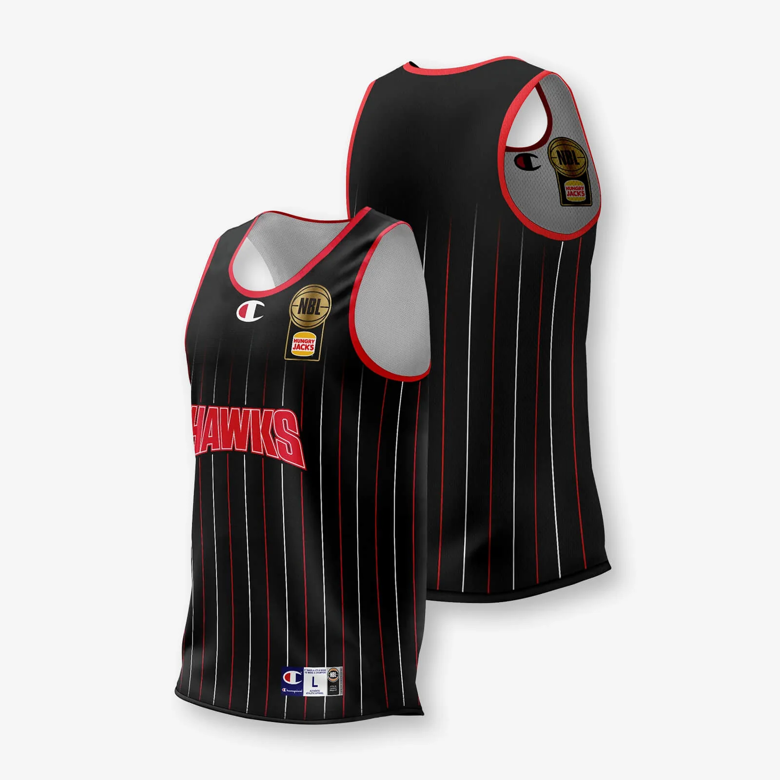 Illawarra Hawks 2025 NBL Reversible Training Jersey - Black/White - Image 3