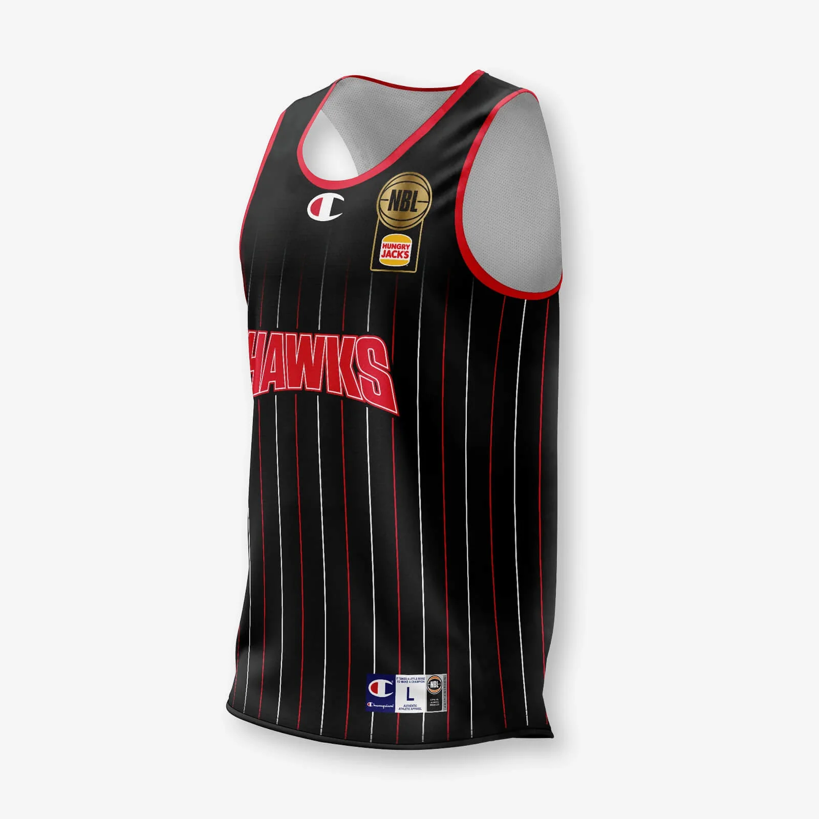Illawarra Hawks 2025 NBL Reversible Training Jersey - Black/White - Image 5