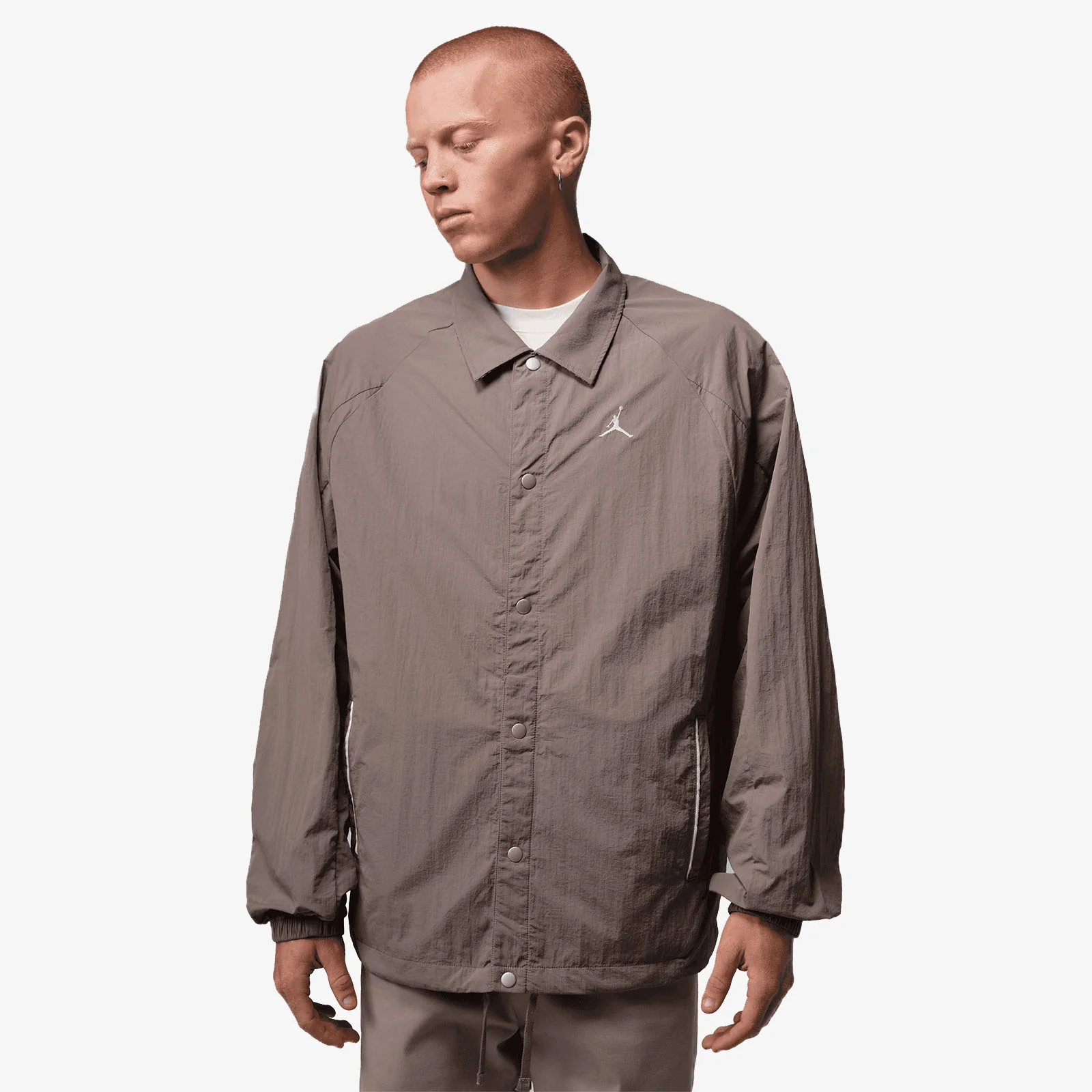 Jordan Brooklyn Lightweight Graphic Shell Jacket - Olive Grey