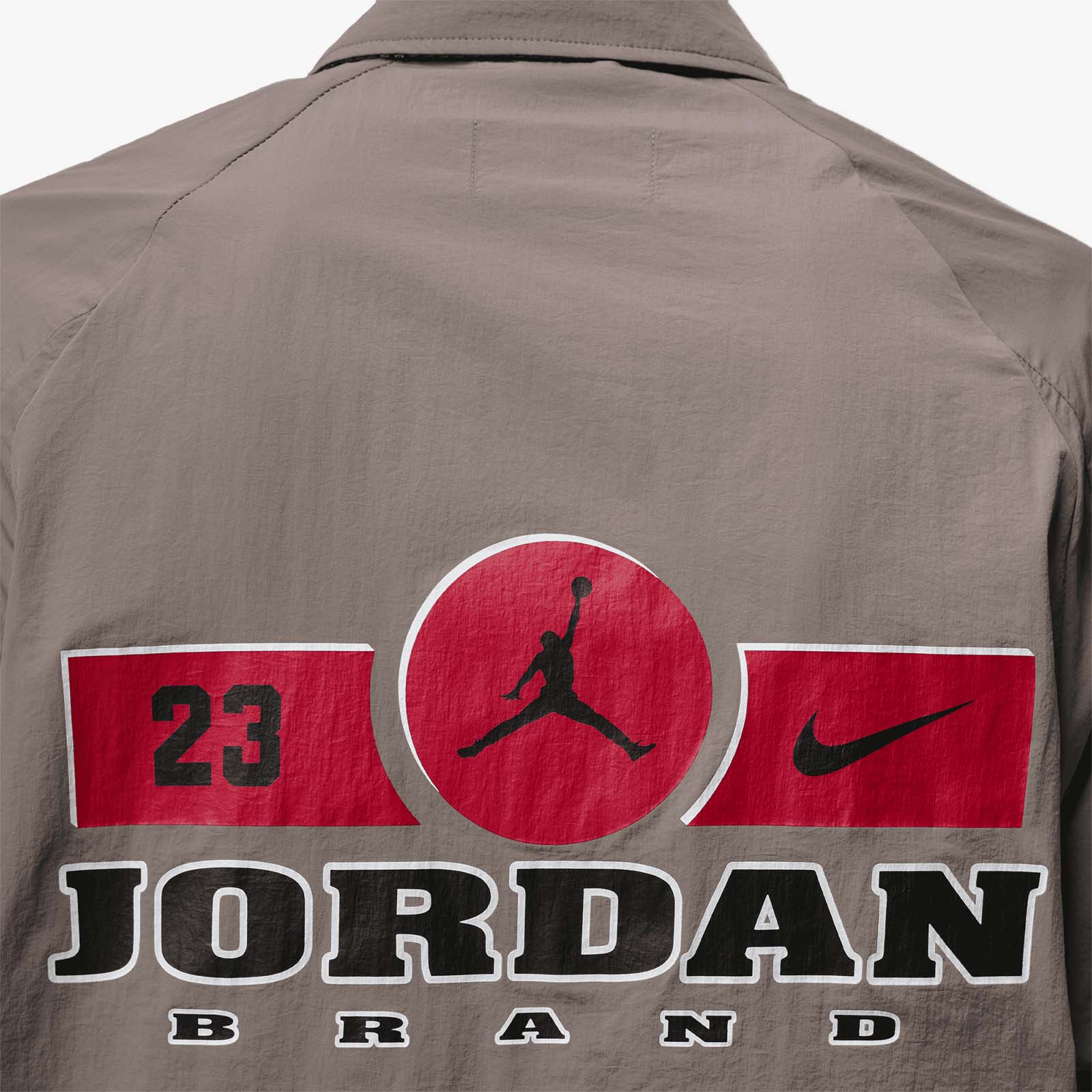 Jordan Brooklyn Lightweight Graphic Shell Jacket - Olive Grey - Image 3