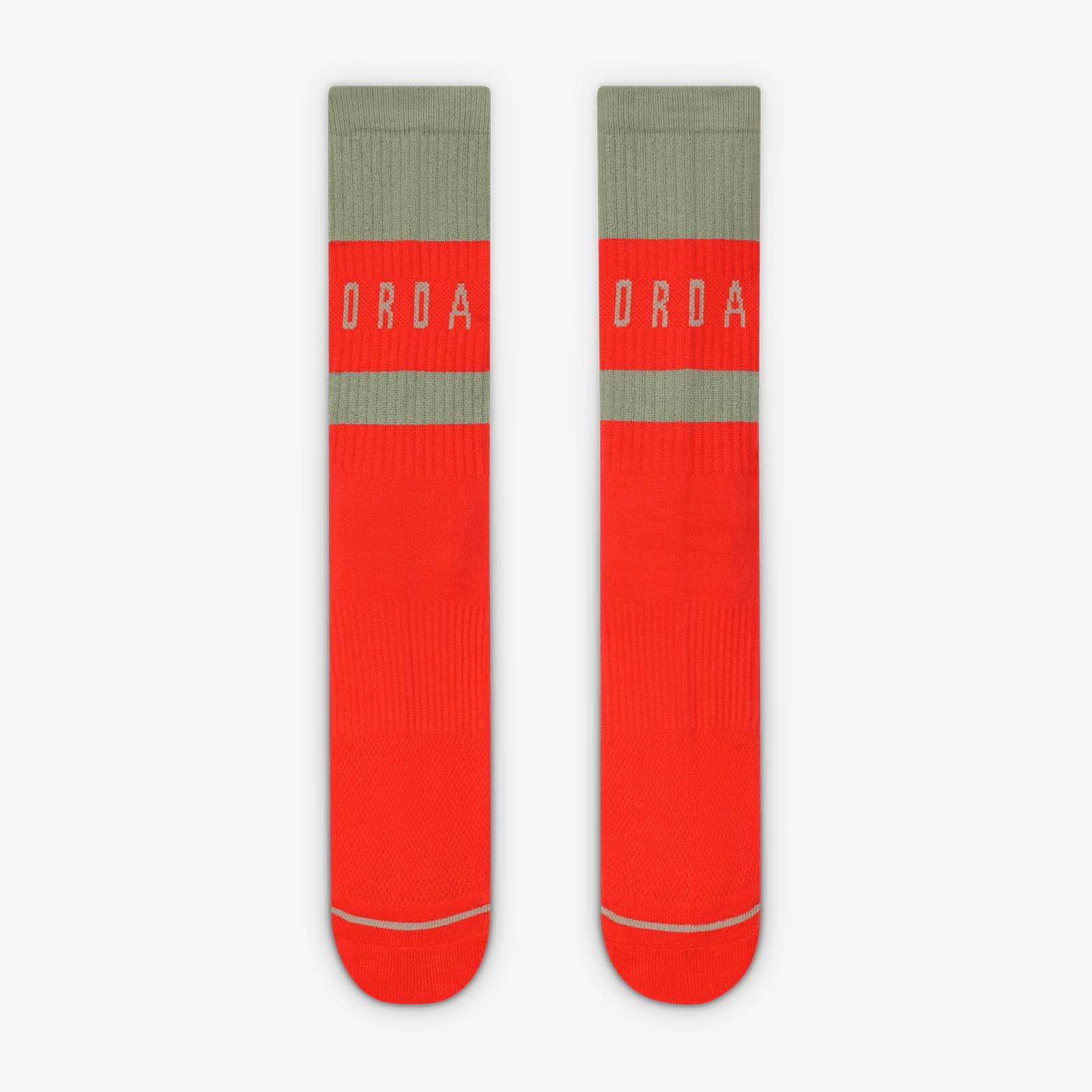 Jordan Cushioned Crew Socks (1 Pair) - Red/Green - Image 2