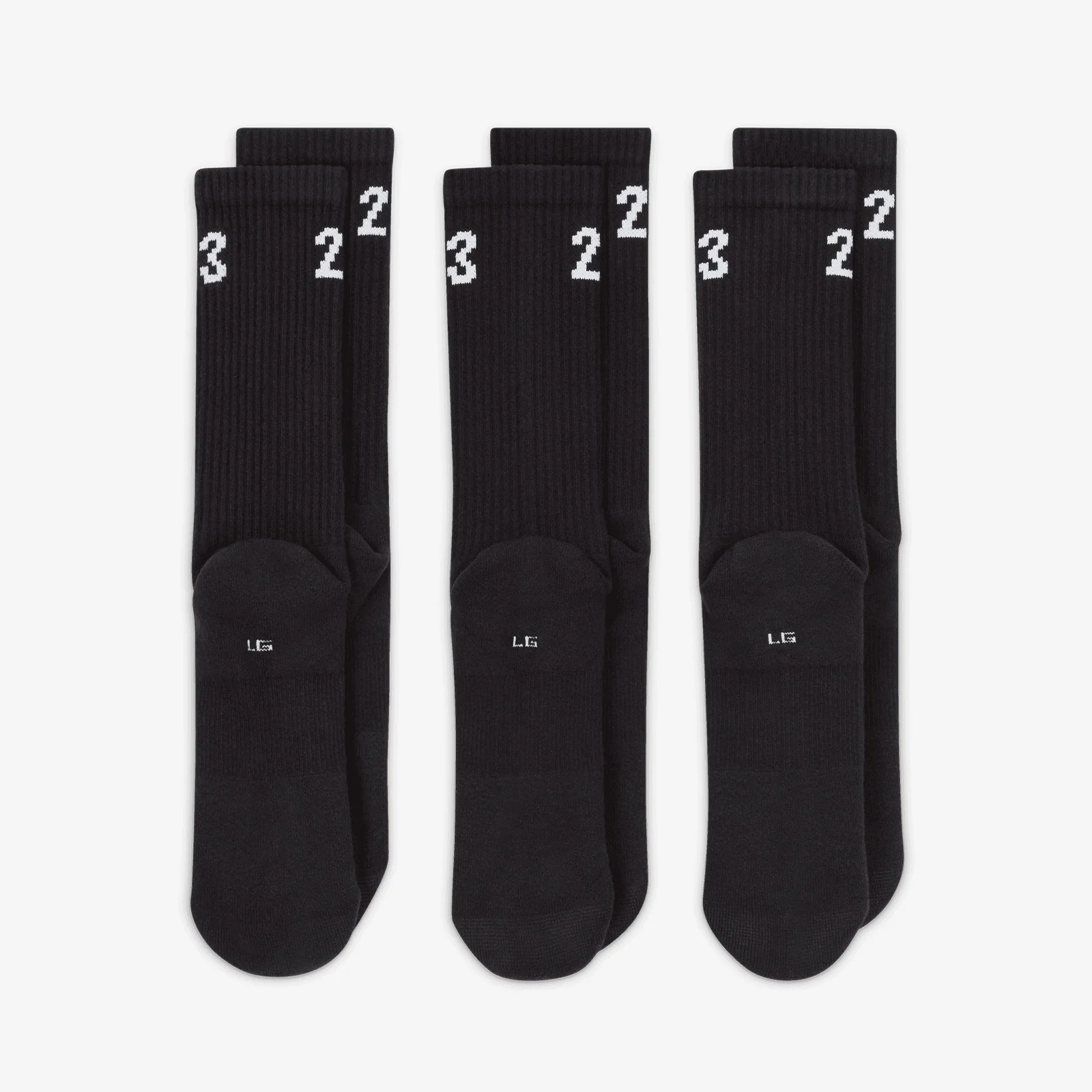 Essential Crew Socks (3 Pairs) - Black - Image 4