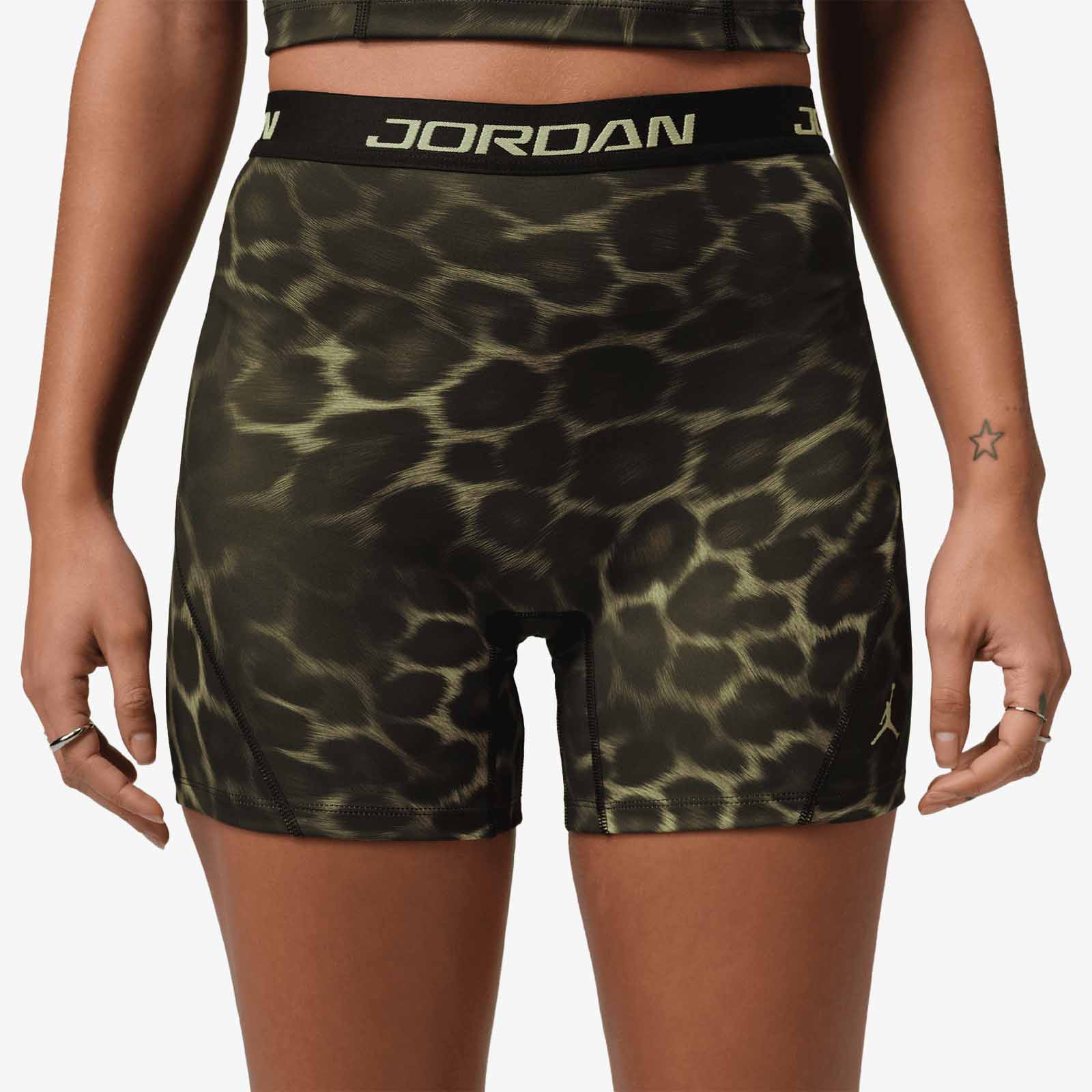 Jordan Sport Women's Dri-FIT High-Waisted 12.5cm (Approx.) AOP Shorts - Luminous Green