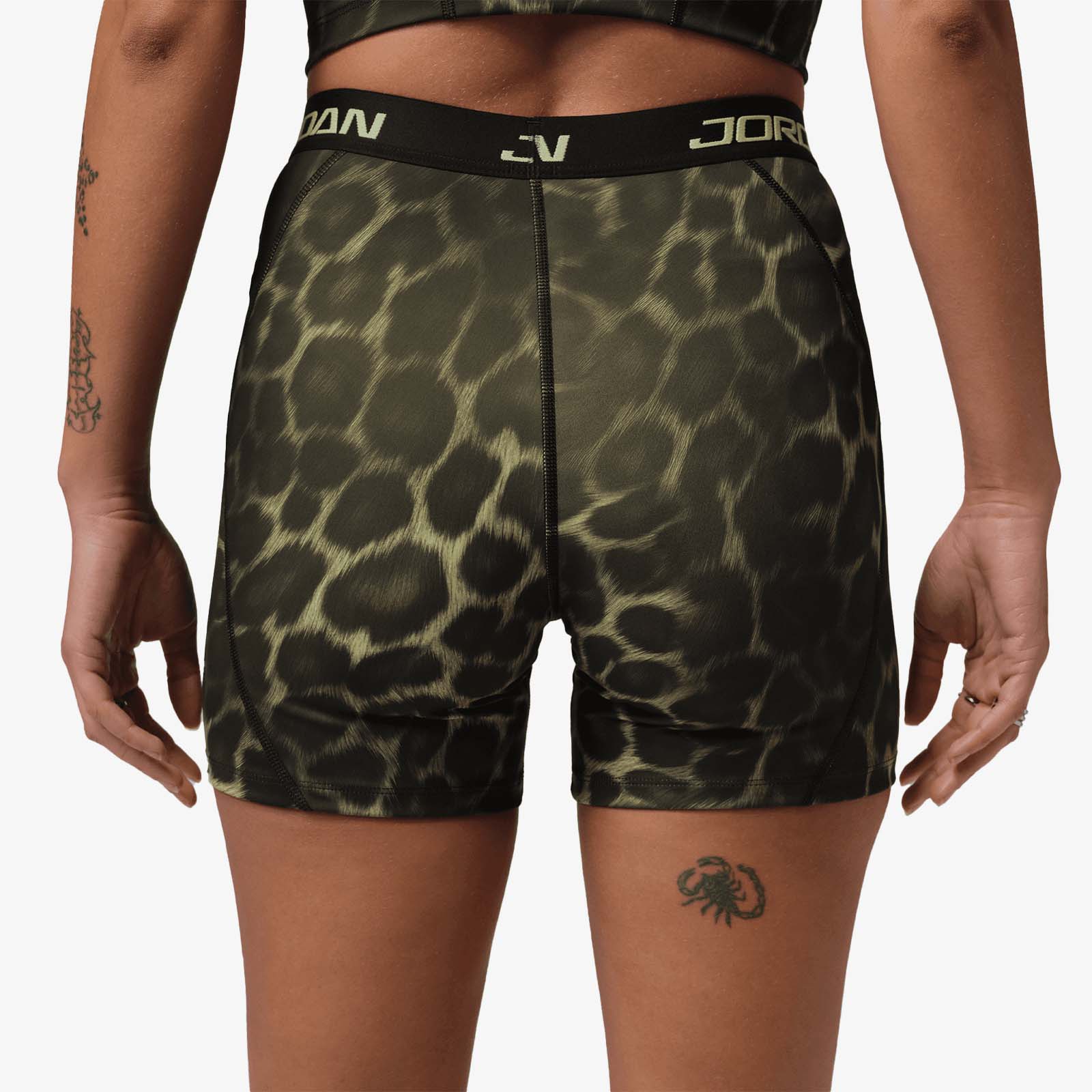 Jordan Sport Women's Dri-FIT High-Waisted 12.5cm (Approx.) AOP Shorts - Luminous Green - Image 2