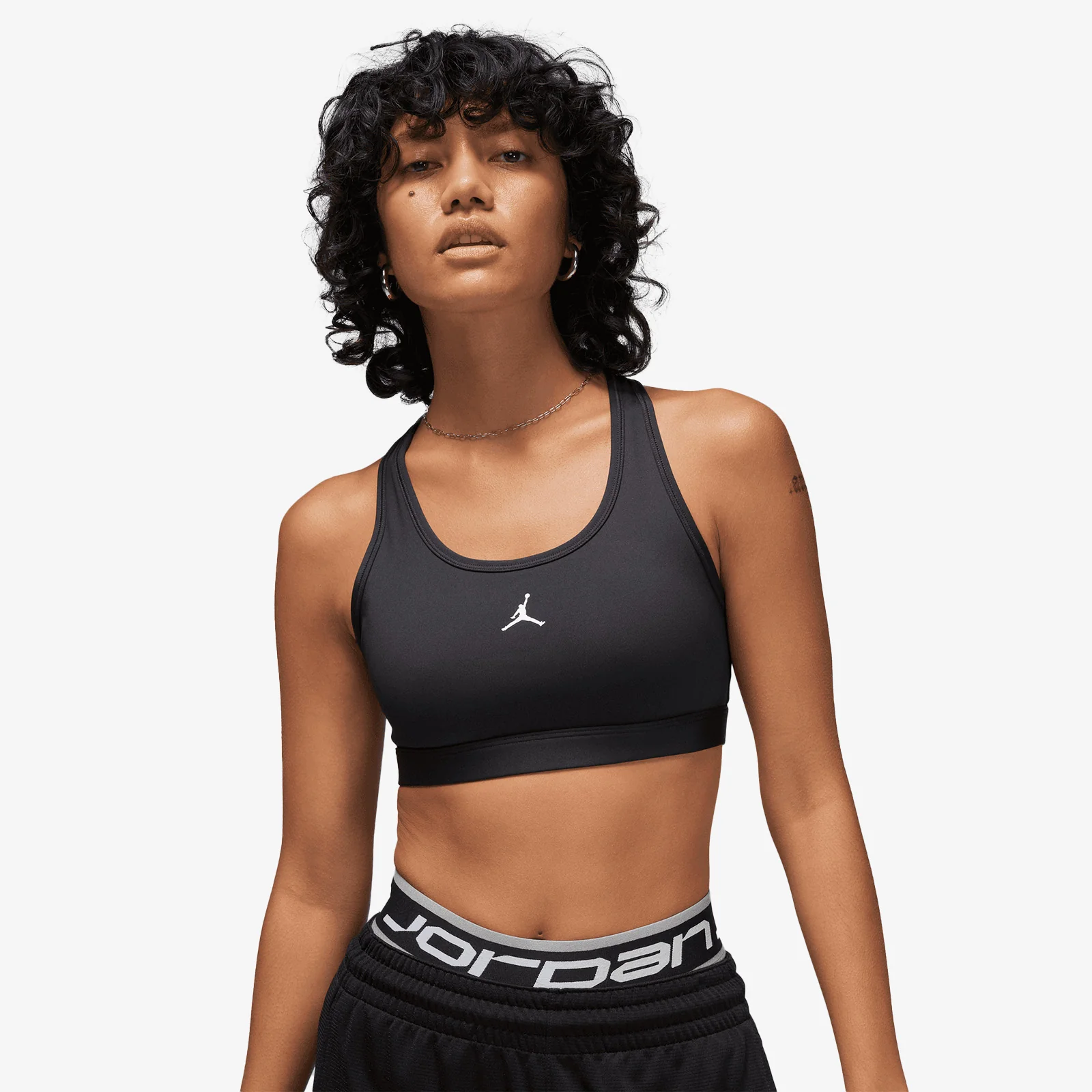 Jumpman Sport Medium-Support Padded Bra - Black/White - Image 2