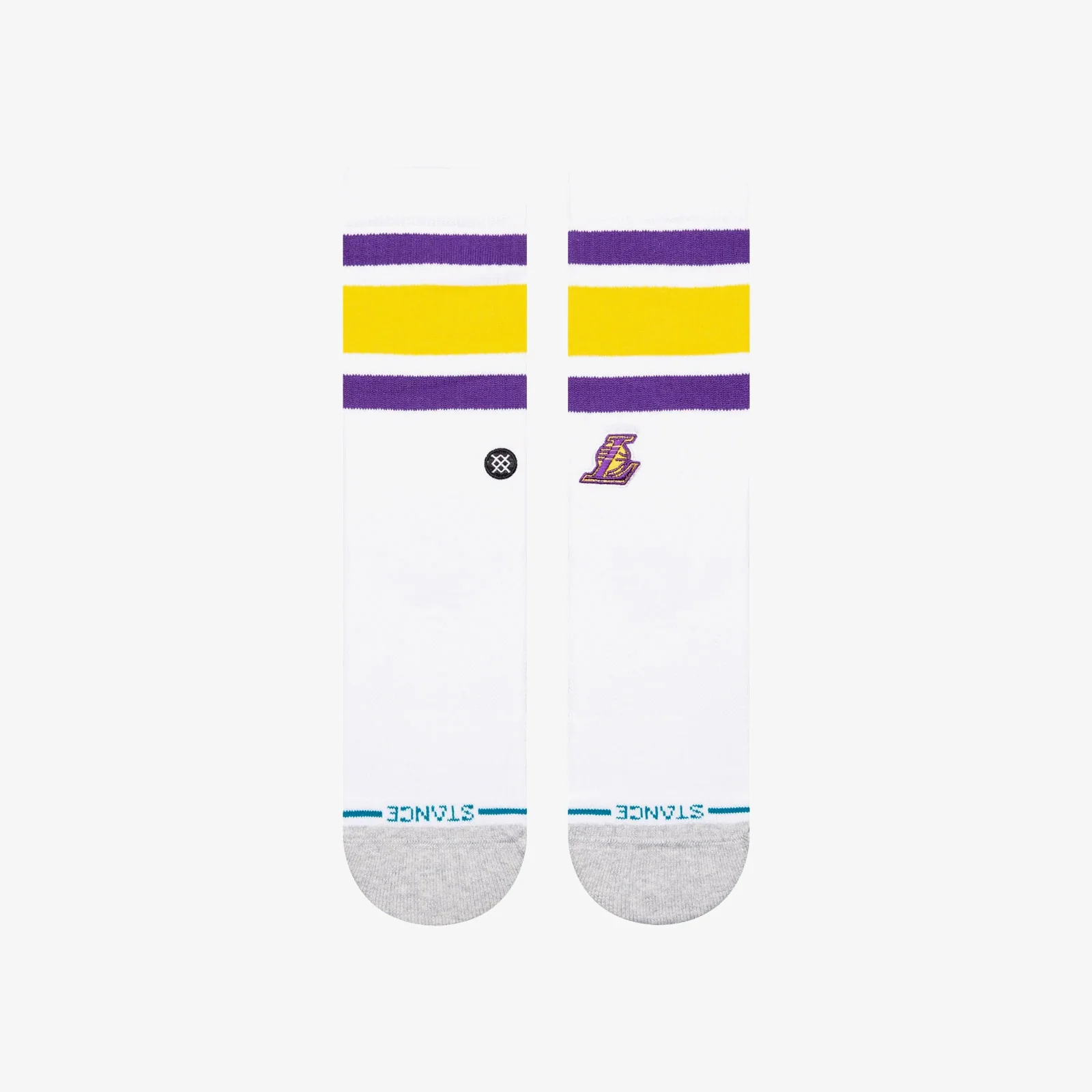 Los Angeles Lakers Tube Crew Socks - White - Image 2
