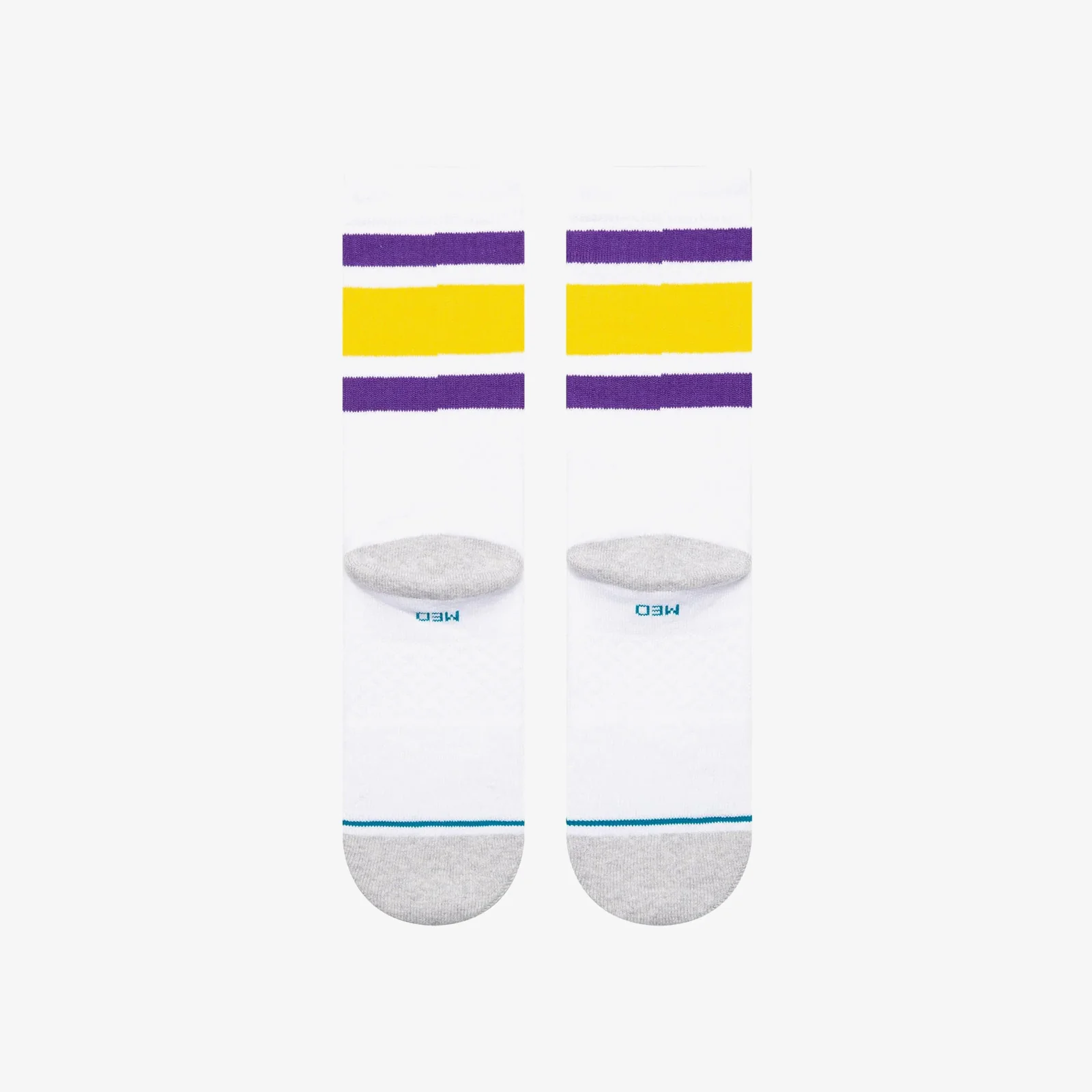 Los Angeles Lakers Tube Crew Socks - White - Image 3