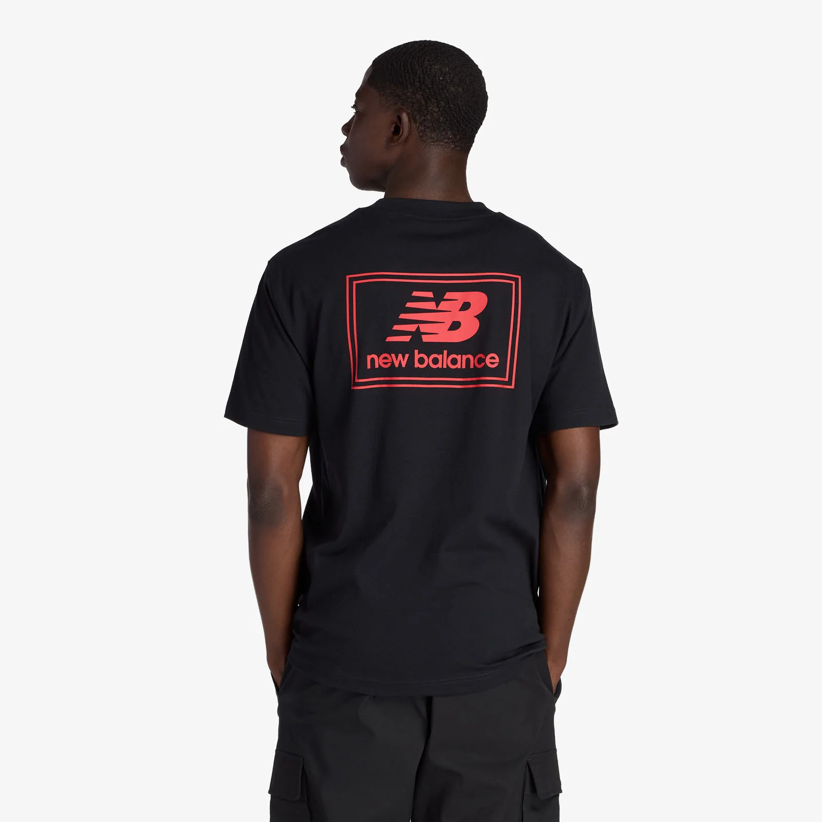 NB Woven Label T-Shirt - Black - Image 2