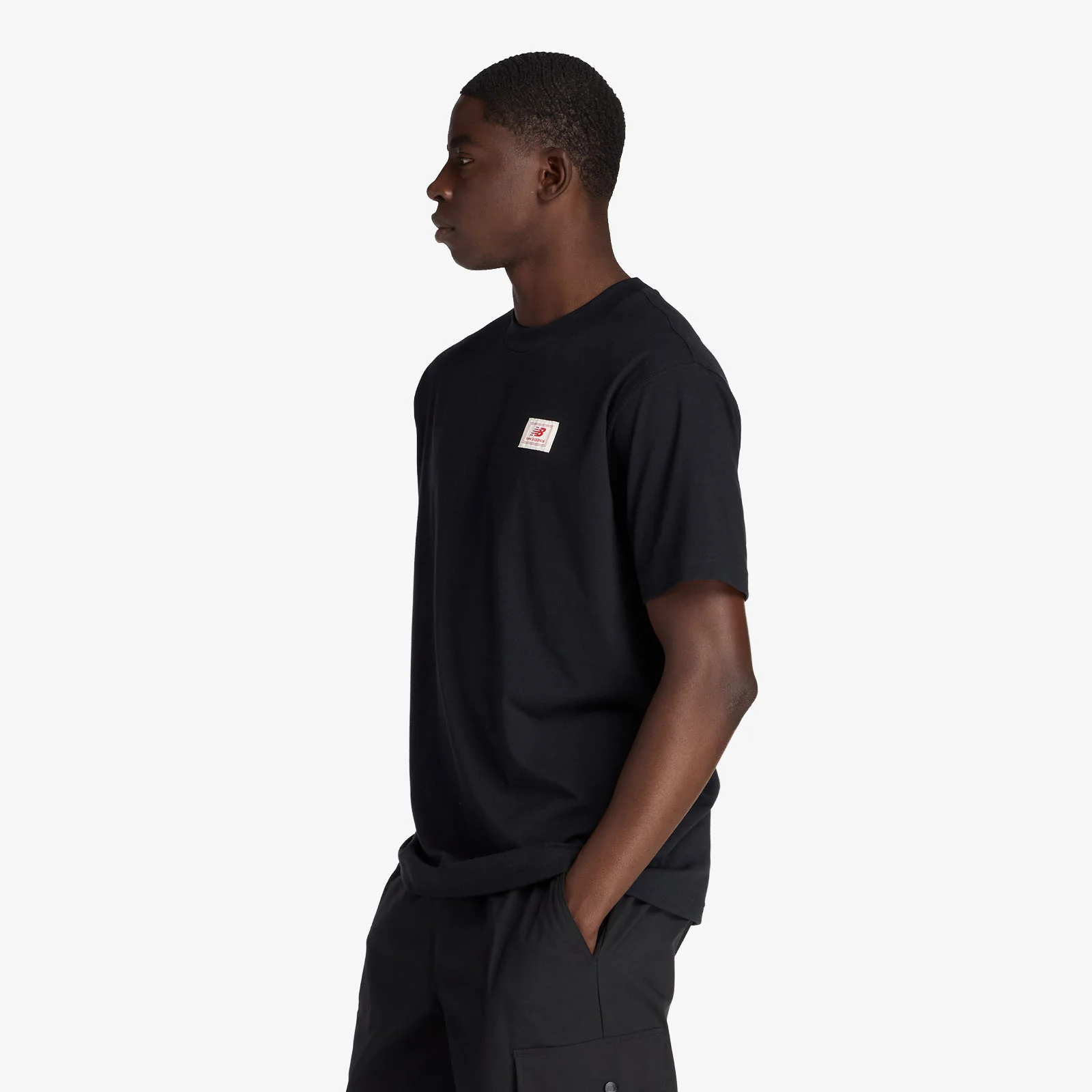 NB Woven Label T-Shirt - Black - Image 5