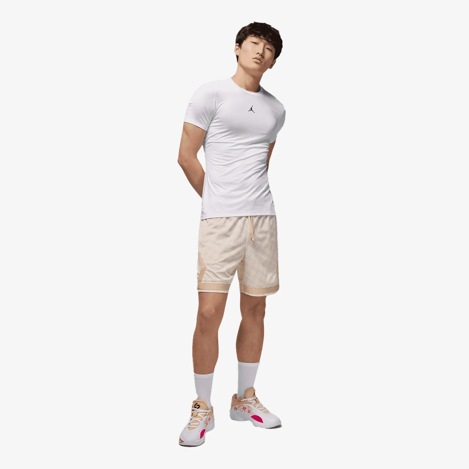 Sport Dri-FIT Short-Sleeve Base Layer Top - White/Black - Image 5
