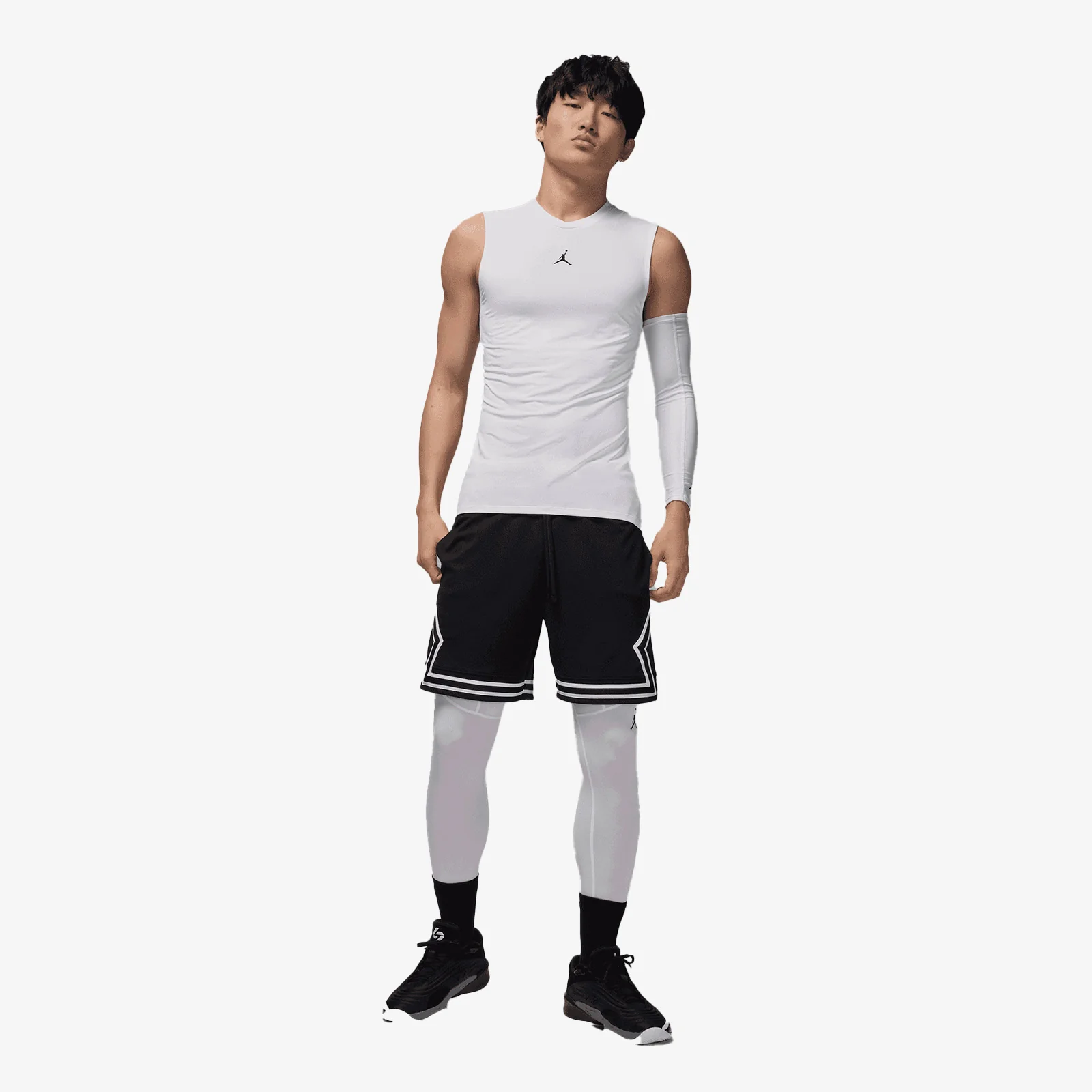 Sport Dri-FIT Sleeveless Base Layer Tank - White/Black - Image 4