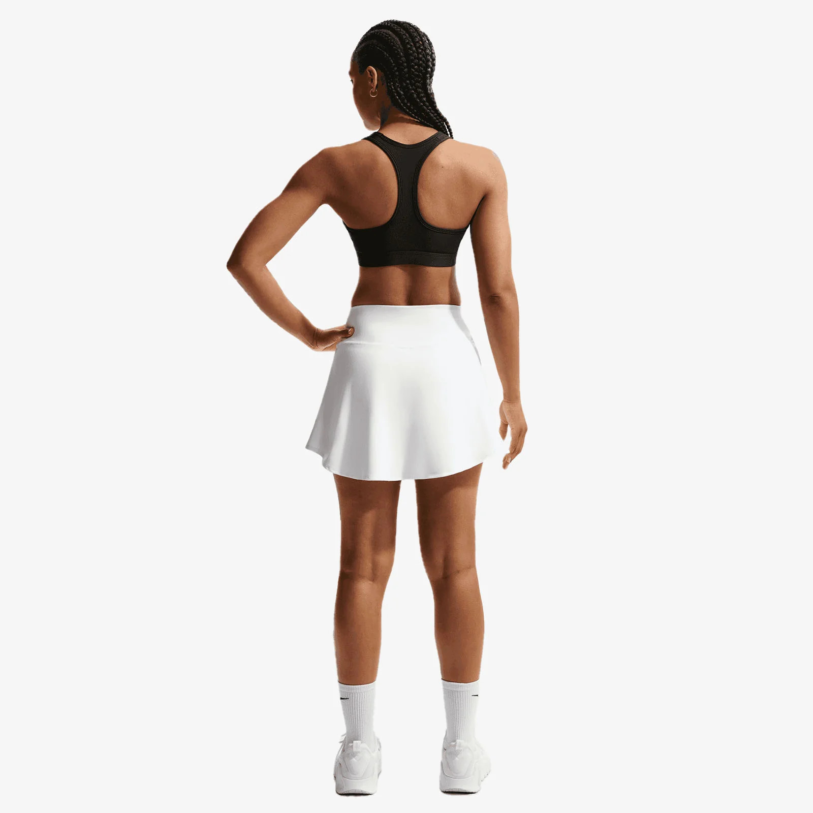 Swoosh Medium-Support Padded Bra - Black/White - Image 2
