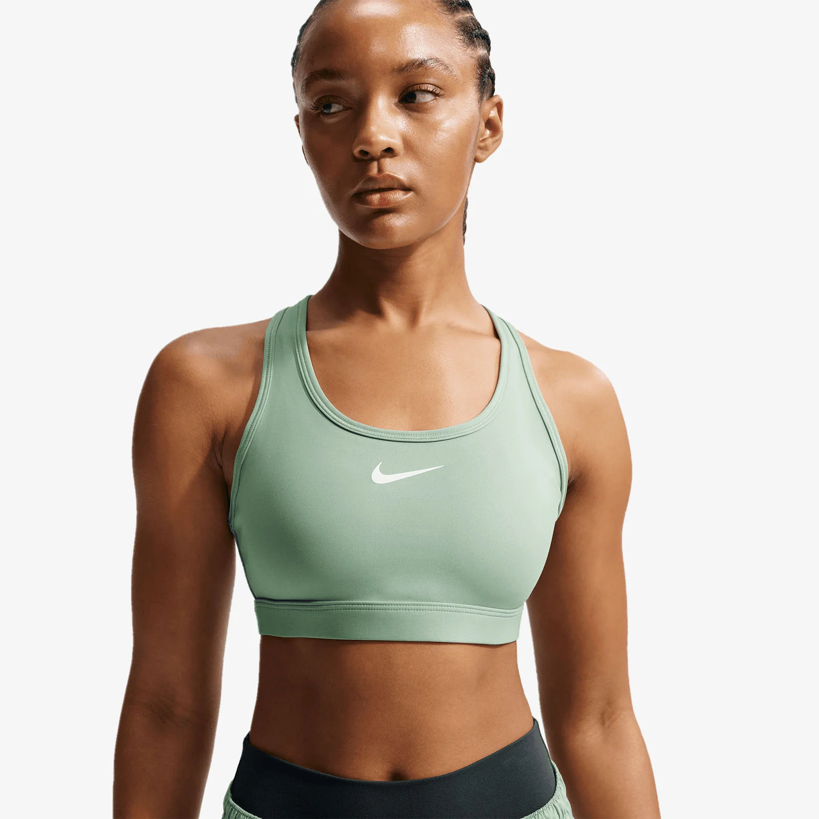 Swoosh Medium-Support Padded Bra - Steam/White
