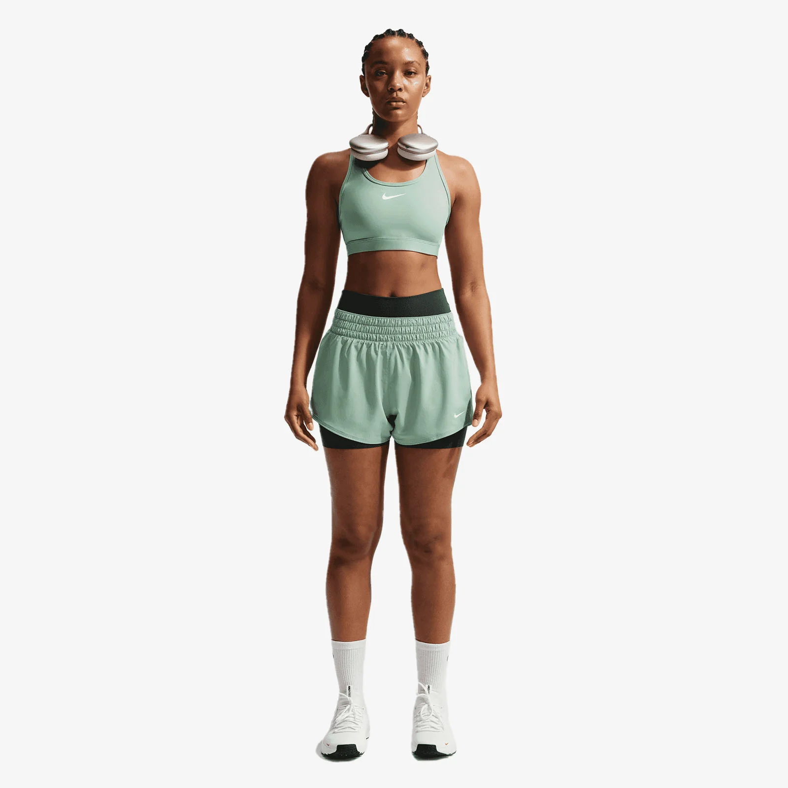 Swoosh Medium-Support Padded Bra - Steam/White - Image 3