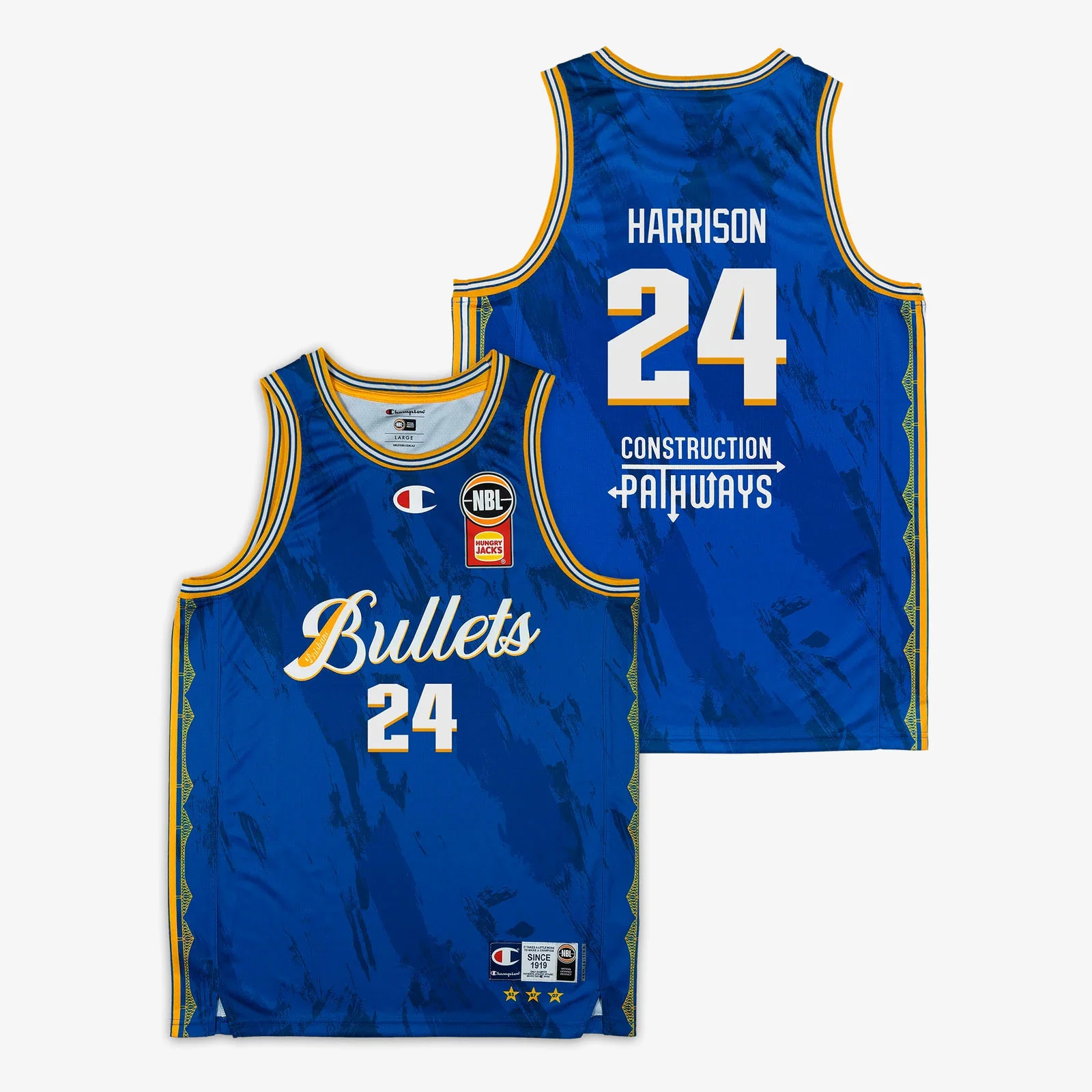 Tyrell Harrison Brisbane Bullets 2025 NBL Primary Jersey - Royal - Image 4