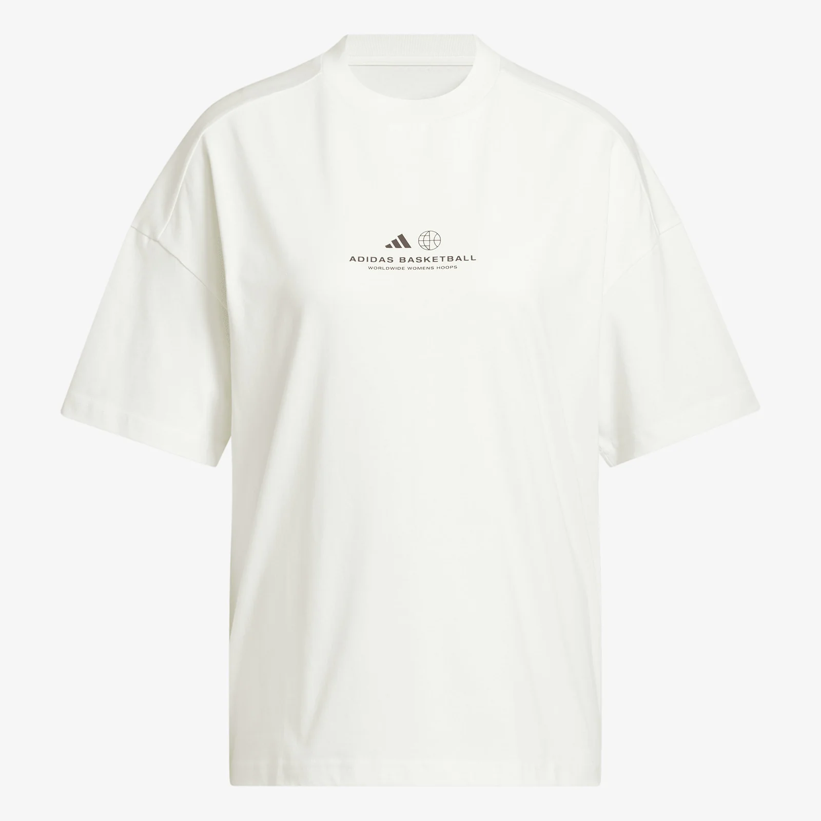 Womens Adidas World Wide Hoops Graphic Tee - Off White
