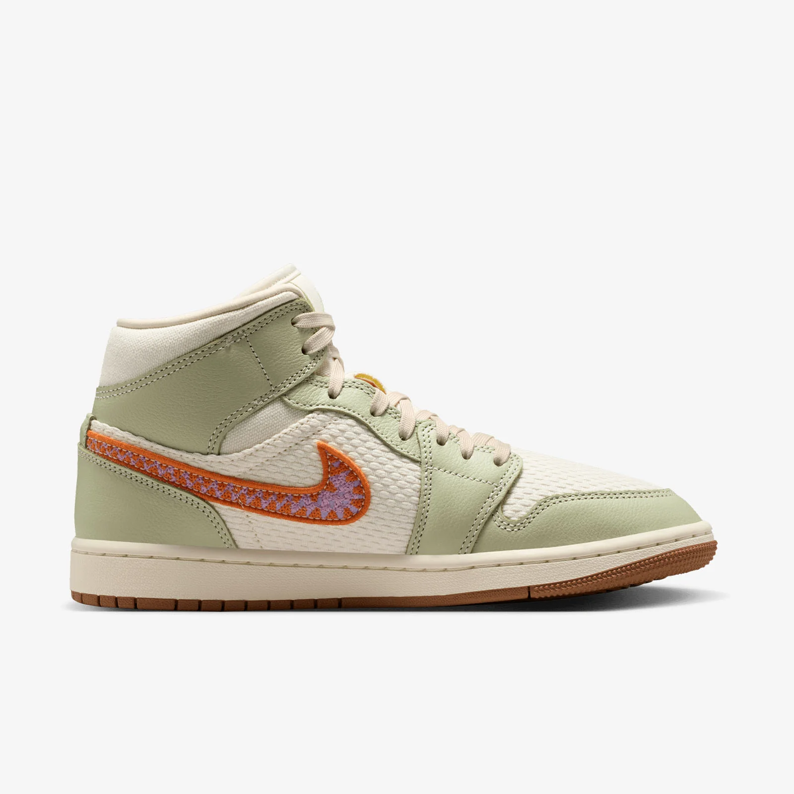 Women's Air Jordan 1 Mid SE - Olive Aura/Pearl White-Lawn - Image 2