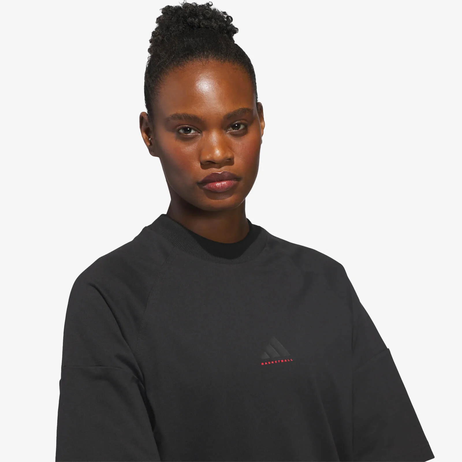Womens Basketball Boxy Tee - Black - Image 3