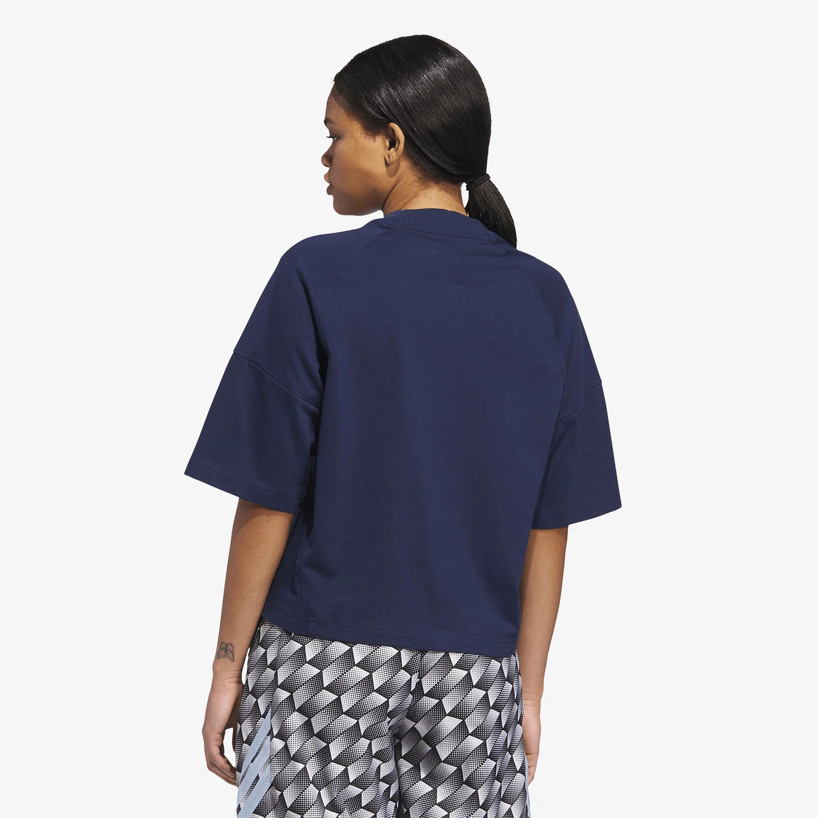 Women's Basketball Boxy Tee - Navy - Image 3