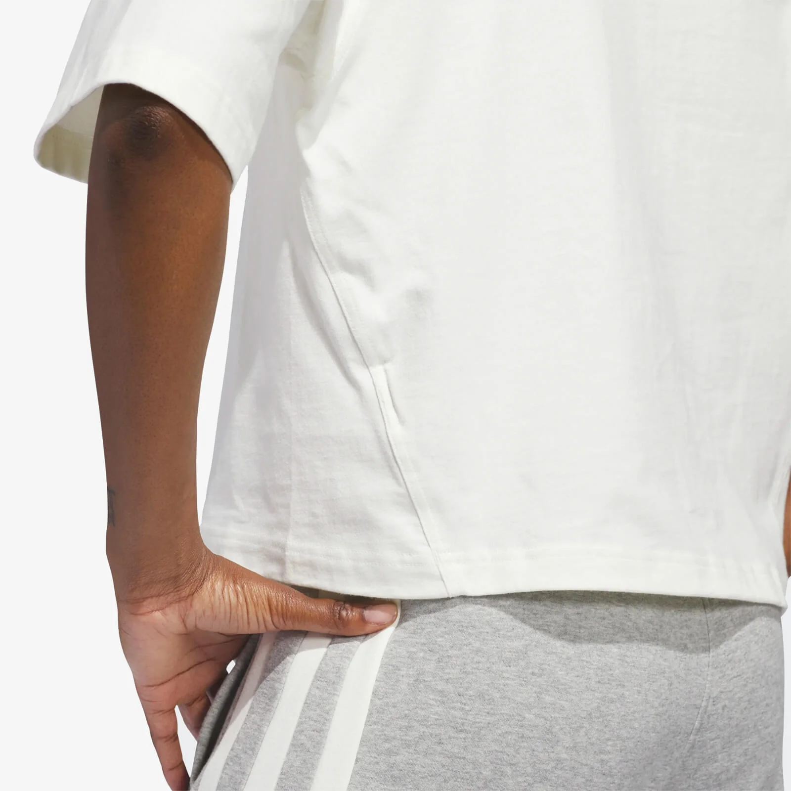 Womens Basketball Boxy Tee - Off White - Image 4