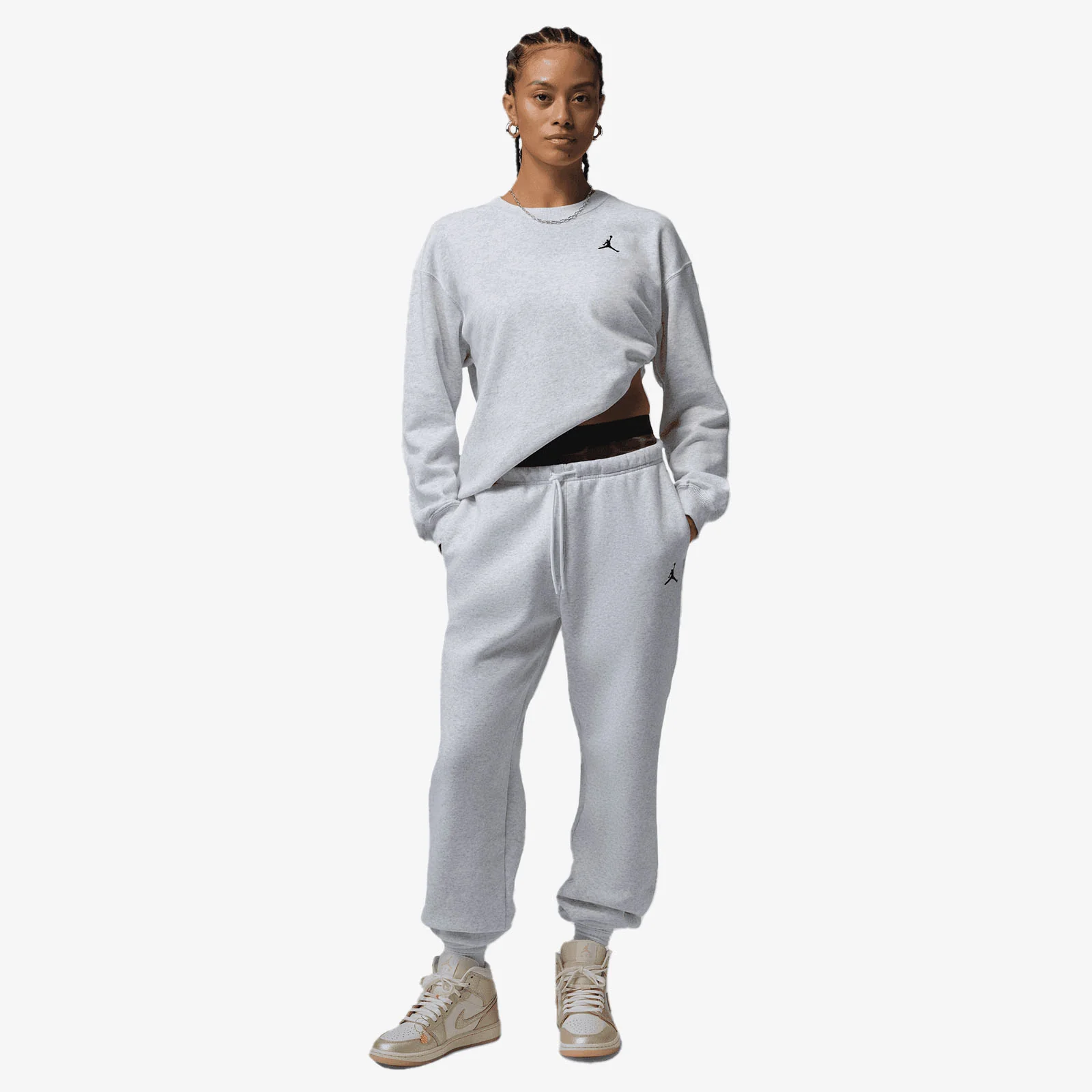 Women's Brooklyn Fleece Pullover Crewneck - Birch Heather