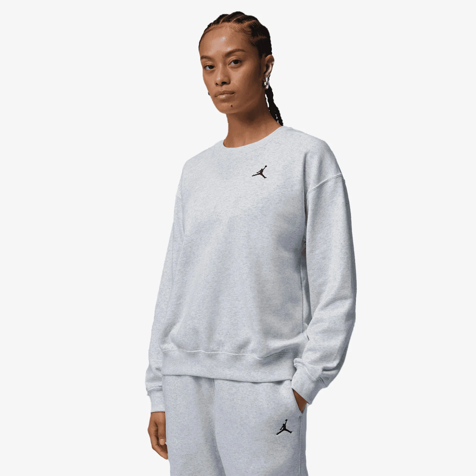 Women's Brooklyn Fleece Pullover Crewneck - Birch Heather - Image 3