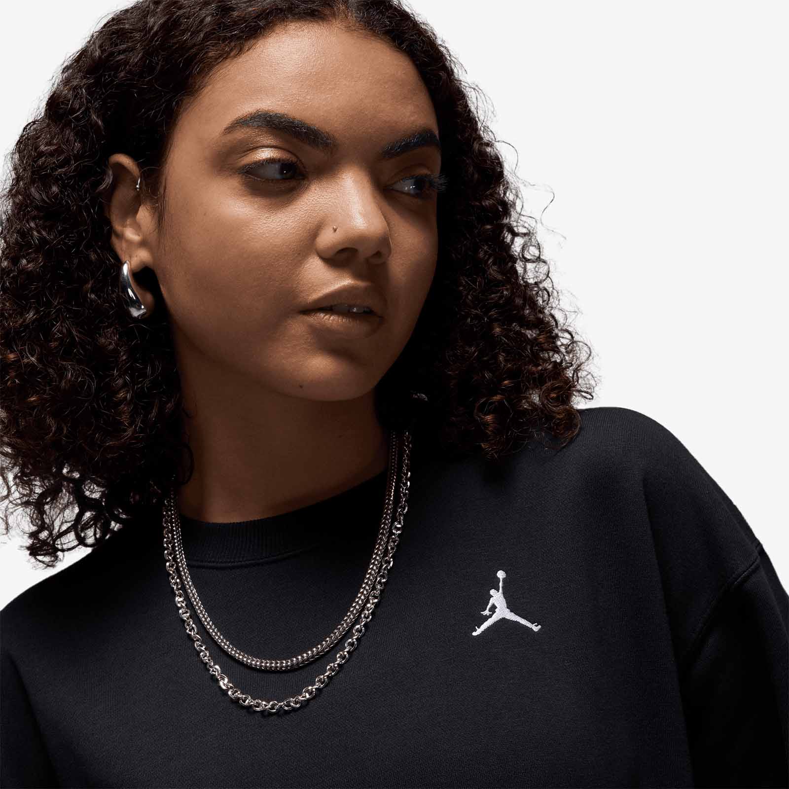 Women's Brooklyn French Terry Pullover Crewneck - Black - Image 3
