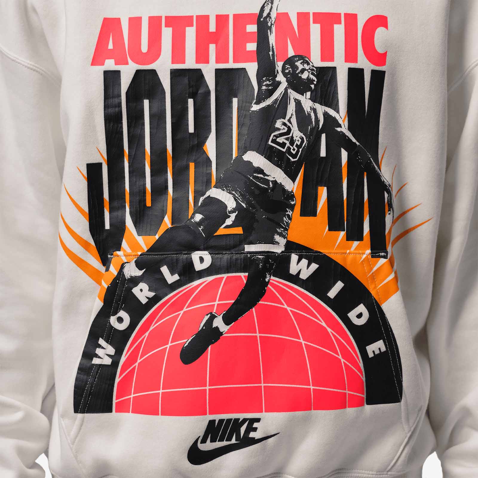 "World Wide" Brooklyn Fleece Hoodie - Grey - Image 2