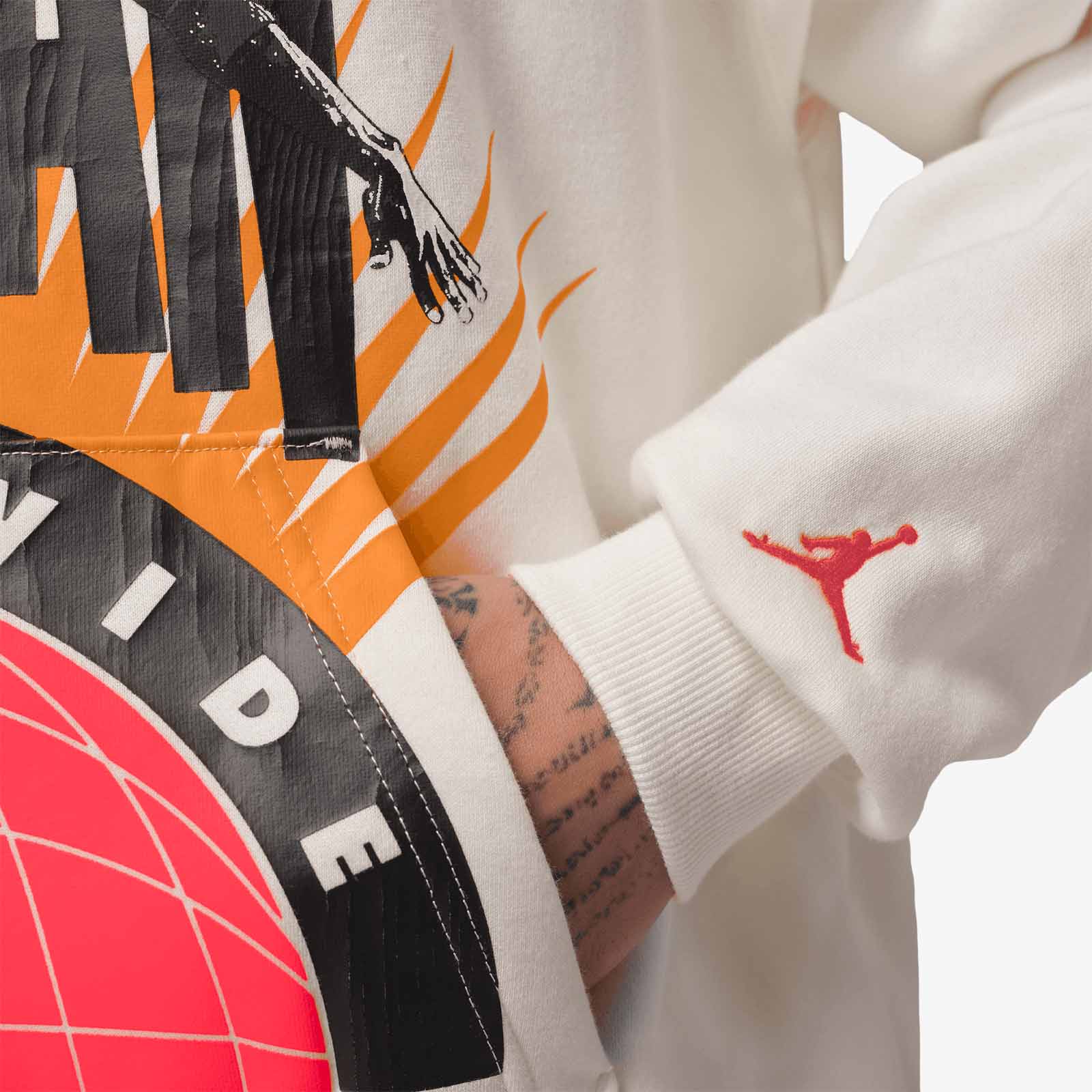 "World Wide" Brooklyn Fleece Hoodie - Grey - Image 3